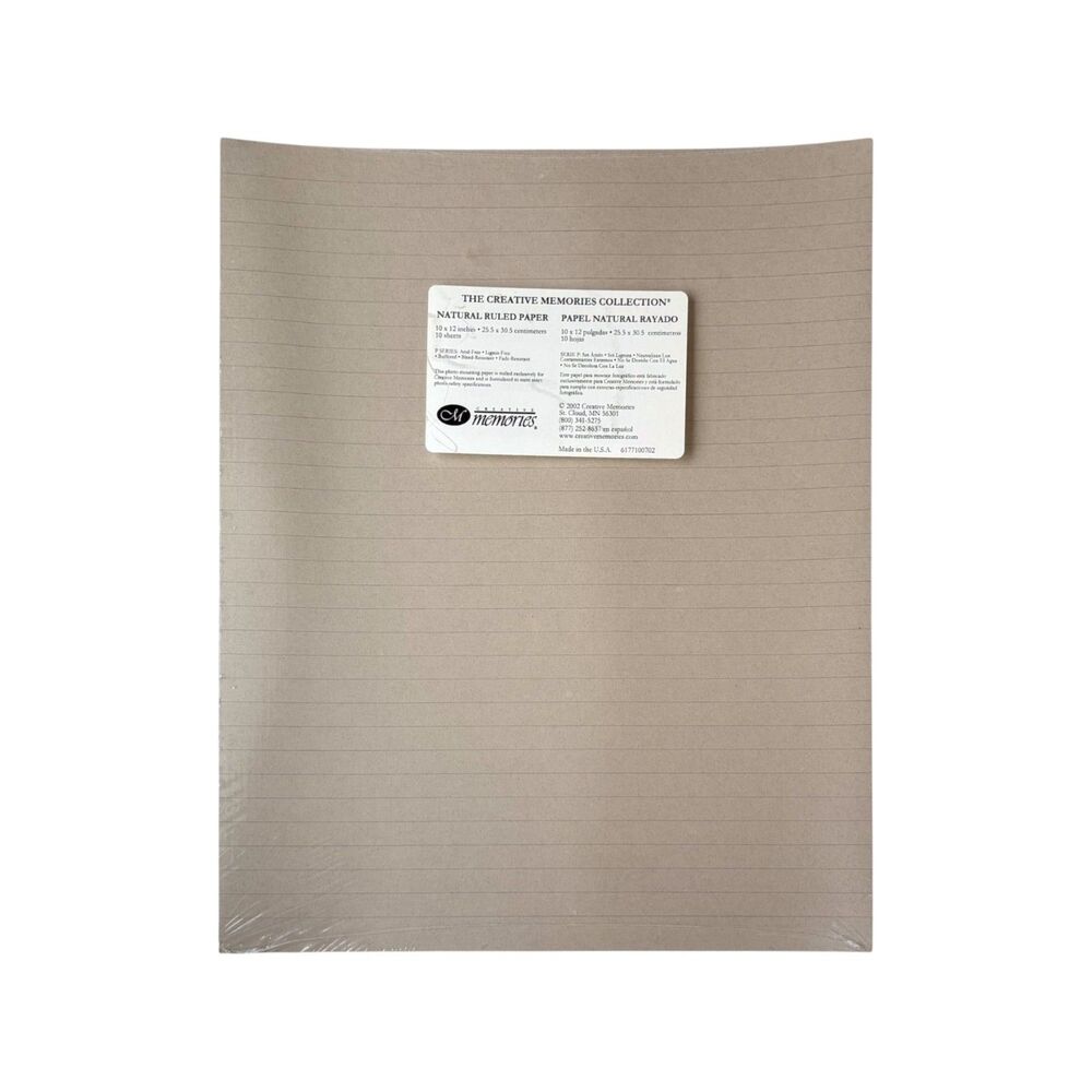 NATURAL RULED PAPER Creative Memories Scrapbook Paper Pack NEW Journaling Box